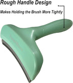Pet Deshedding Tool with Curve Blade, Cat Grooming Brush, Tight V-shaped Teeth Shedding Comb for Cats and Dogs (Green, Large)
