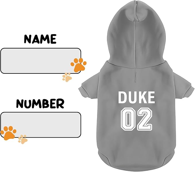 Custom Name Dog Hoodie, Personalized Pet Name Sweatshirt for Small Medium Large Dogs, Custom Dogs Winter Outfits