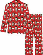MyPupSocks Custom Face Pajamas for Women Set, Personalized Photo Long Sleepwear XS-XXL