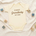 COUPLEHOODIES Personalized Baby Onesie Bodysuit – Custom Embroidery Gift for Pregnancy Reveal Baby Shower or First Grandchild