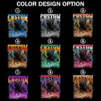 H-DEWALL Custom T Shirts Mineral Wash Tshirt Bootleg Rap Tee Customized Gifts for Boyfriend Birthday Shirts Tops for Women