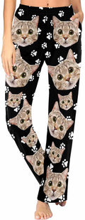 FunStudio Personalized Pajama Pants for Women Custom Photo Face Printed Pajama Bottoms with Pockets
