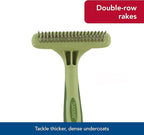 Coastal Pet Safari Dog Undercoat Rake - Top-Grade Double Row Rotating Pins Dematting Rake for Effective Deshedding and Pet Grooming