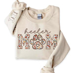 CHILLEVER Personalized Embroidered Dog Mom Sweatshirt, Dog Mama Crewneck, Gift for Mom, Pet Name On The Sleeve