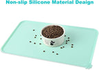 Silicone Waterproof Dog Cat Pet Feeding Mats, Non Slip, Easy Clean Pet Dog Cat Bowl Mats Placemat (28" x 24") Green