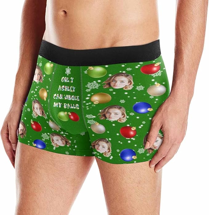 M YESCUSTOM Custom Faces Funny Short Briefs Gift for Husband Underwear