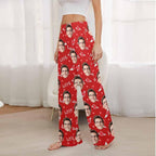 Artsadd Personalized Christmas Pajama Pants Socks for Men Custom Photo Pajama Bottoms for Men S-XXL