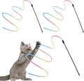 Cat Wand Rainbow Toy, 3pcs Rainbow Ribbon Cat Wand for Kittens Training Rainbow Ribbon Cat Interactive Catcher Wand Stick Toy for Kitten Cat Indoor Exerciser Playing(30cm)