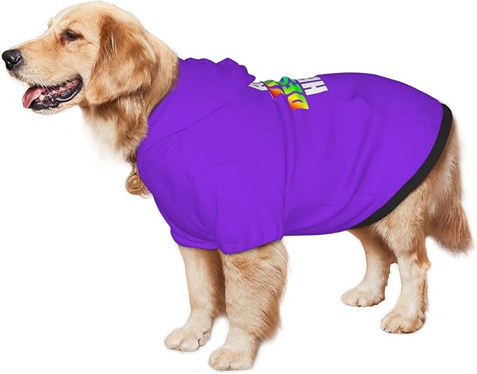 Personalized Pet Sweatshirt, Custom Dog Hooded with Pocket, Customize Hoodies for Dogs, Puppy, M, Blue-Green