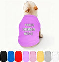 Customized Dog Shirt Custom Pet Clothes T Shirts for Small to Large Dogs Design Image Logo Text Outfits for Puppy Cat Personalized Breathable Sleeveless Pullover Light-Purple, 3XL