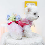 Fashion Sweet Puppy Dog Blingbling Princess Skirt Pet Dog Lace Cake Camisole Tutu Dress D-red M