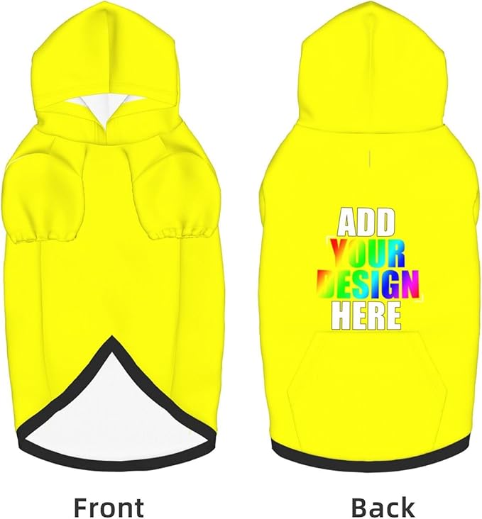 Custom Dog Hoodie with Text Photo, Personalized Pet Clothes Sweatshirt for Small/Medium/Large Dogs, Cats, L, White