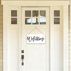 Welcome Sign for Front Door, Welcome Decor Wooden Hanging Sign, Tyrannosaurus Rex Pattern Wall Hanging Decor, Funny Wooden Outdoor Front Door Decoration 13.8X6.9 inches