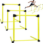 3 Pack Adjustable Height Hurdles Training Equipment, Agility Speed Jumping Training Equipment for Basketball Soccer Football Dogs, Indoor & Outdoor, Detachable Hurdles Track and Field(Green)