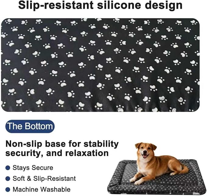 Washable Dog Bed Plush Orthopedic Outdoor Crate Mat with Non-Slip Bottom,Luxe Soft Kennel Pad for Pets, Cozy Cage Cushion & Pet Sleeping Mattress Large Sized,Medium,Small Dogs,30 x 20 inch,Blue