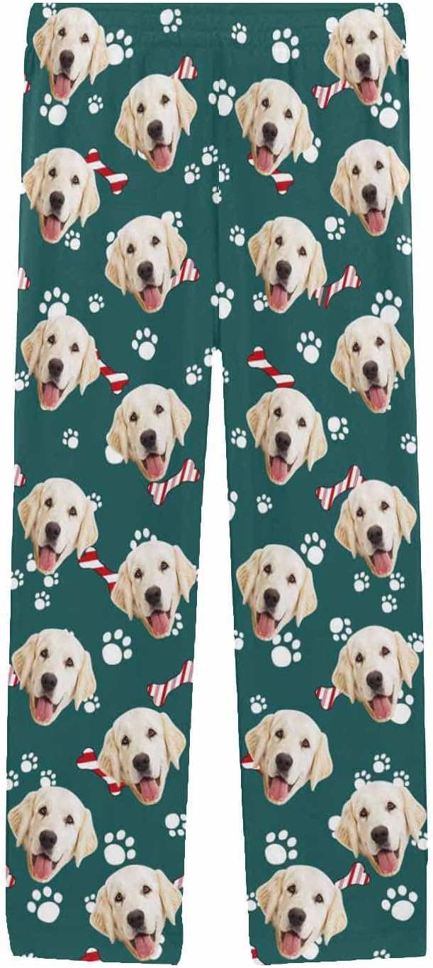 MyPupSocks Custom Pet Face Pajamas Pants Photo Pajama Bottoms for Men S-XXL