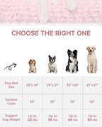 KSIIA Washable Dog Bed Deluxe Plush Dog Crate Beds Comfy Kennel Pad Anti-Slip Pet Sleeping Mat for Large, Jumbo, Medium, Small Dogs Breeds, 23" x 18", Pink