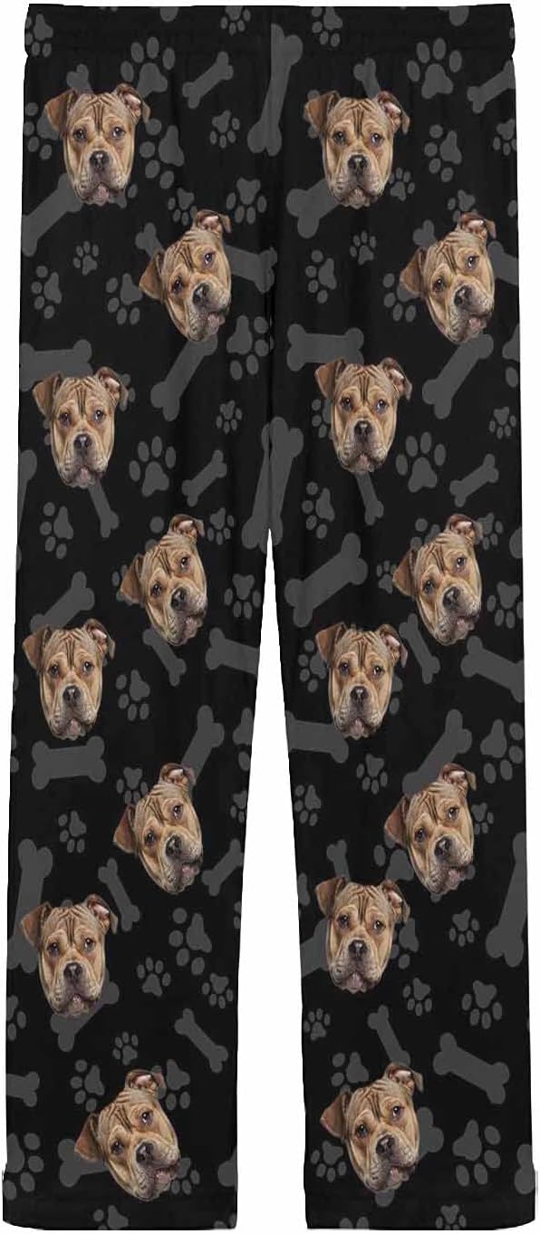 MyPupSocks Custom Pet Face Pajamas Pants Photo Pajama Bottoms for Men S-XXL