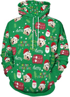 Artsadd Custom Face Unisex athletic Pockets Sweatshirt Loose Hoodie Custom Christmas Long Sleeve Sweatshirt Hooded Pullover