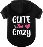 EXPAWLORER Valentine's Day Dog Hoodie-Soft and Warm Dog Sweaters, Pet Clothes Autumn Winter Coat Sweatshirt with Print for Puppy,Cat, Small Medium Large Dogs,Black S-Medium