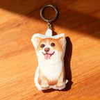 Cute Dog Plush Keychain, Adorable Animal Doll Pendant for Keys Backpack Purse, Custom Photo Memory Pillow - Personalized Pet & Loved One Pillow with Your Picture