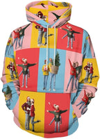 Artsadd Custom Face Unisex athletic Pockets Sweatshirt Loose Hoodie Custom Christmas Long Sleeve Sweatshirt Hooded Pullover