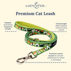 Lucy & Co. How I Roll Step-in Cat Harness & Leash Bundle – Reflective, Breathable & Adjustable Harness for Cats, Kittens & Small Dogs, Lightweight & Secure and Dual Leash Clips – X-Small
