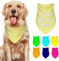 Custom Pet Bandana Add Your Own Picture Image Text Logo Personalized Name Dog Scarf Customized Triangular Head Scarf for Small Medium Large Dogs Cats Pets, Khaki
