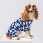 Fitwarm Polar Bear Dog Pajamas, Dog Clothes for Small Dogs Girl Boy, Pet Onesie with Feet, Cat Outfit, Lightweight Velvet, Royal Blue, White, XL