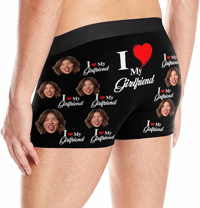M YESCUSTOM Custom Faces Funny Short Briefs Gift for Husband Underwear