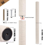 OSPNIEEK 4 Pack 15.7" M8 Cat Scratching Post Replacement, Natural Sisal Rope Kitten Tree Scratcher Refill with Screws, DIY Hemp Scratch Pole Parts for Indoor Cats Tower Refurbishment Accessories