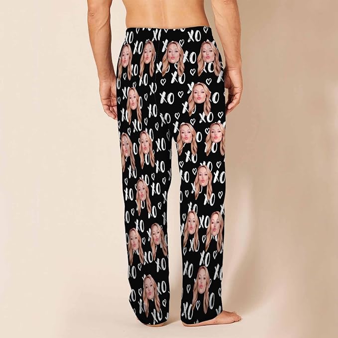 MyPupSocks Custom Pajama Pants for Pet Lover, Personalized Photo Face Printed Pajama Bottoms Sleepwear with Pockets