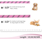 Long Dog Leash for Training 20Ft-Reflective Nylon Rope with Swivel Hook-Recall Agility Lead for Large Small Medium Dogs Outside Walking Hiking-Pink