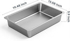 Kirecoo Stainless Steel Litter Box, Large Low Entry Metal Cat Pan Box, Indoor Litter Tray, Non Stick, No Smell, Easy to Clean, Pet Toilet Supplies for Cats