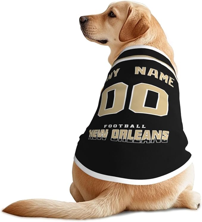 New Orleans Custom Pet Jersey Dog Clothes Jersey Various Sizes Customized Any Name & Number for Small & Middle and Big Dogs