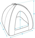 Best Pet Supplies Dog House Bed Crate Mat Tent Indoor Round Soft Plush for Small, Medium, and Large Breeds - Brown Linen, 19 x 19 x H:19"