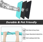 Dog Food Mat - Absorbent Cat Mat for Food and Water, No Stains Pet Feeding Bowl Mat, Easy to Clean Pet Placemats, Quick Dry Dog Water Dispenser Mat for Messy Drinkers | Paw Teal 18"x 28"