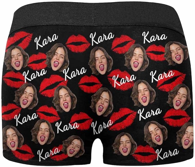 M YESCUSTOM Custom Faces Funny Short Briefs Gift for Husband Underwear