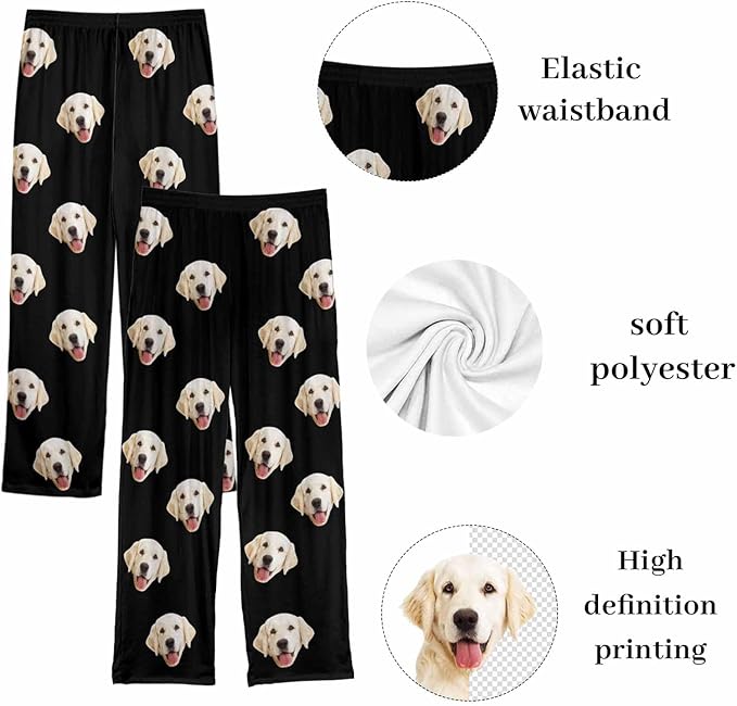 Custom Couple Pajama Pants Sock with Funny Face, Personalized PJ Anniversary Birthday Women Men Pants
