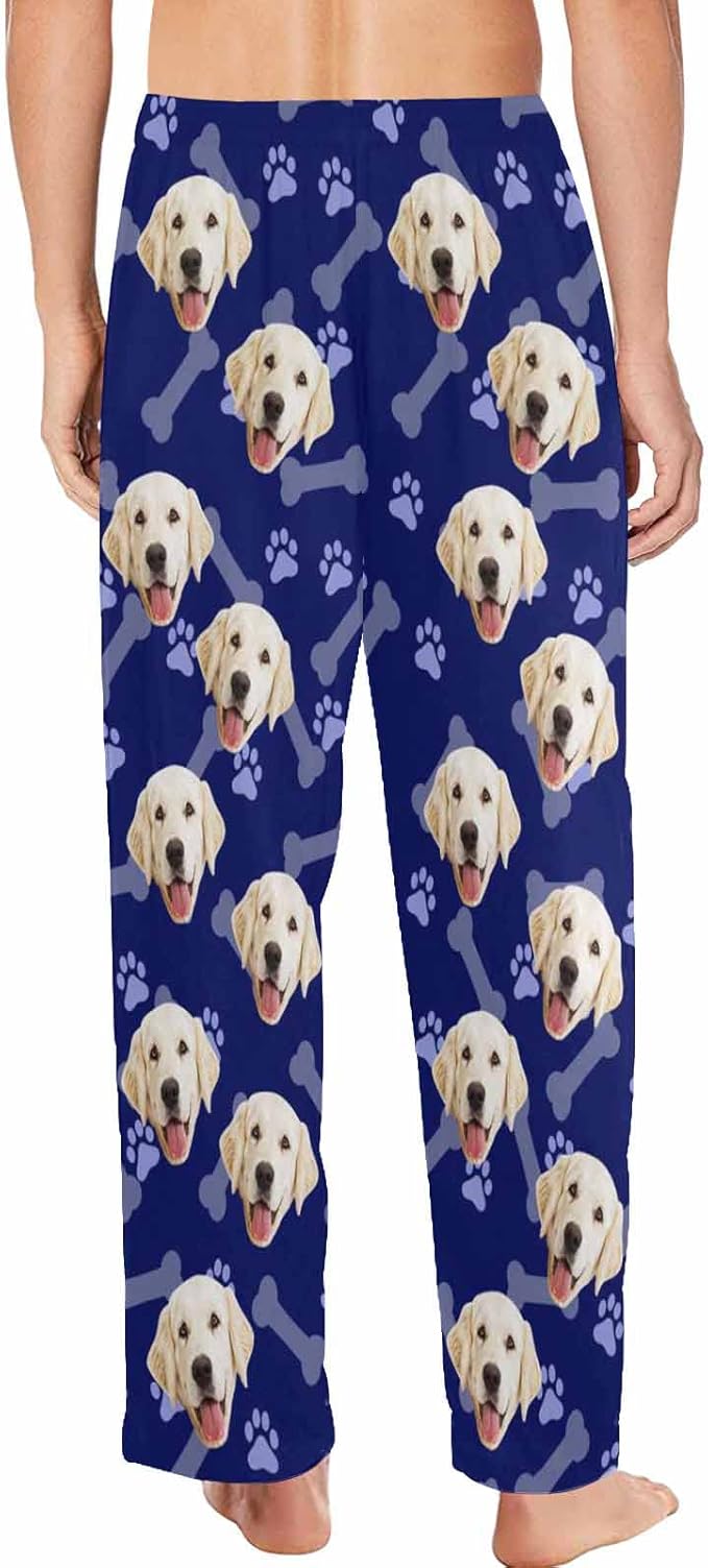 MyPupSocks Customized Face Pajamas Pants Photo Pajama Bottoms for Men S-XXL