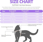 PUPTECK Cat Harness and Leash Set Escape Proof Reflective Cat Walking Harness Adjustable Soft Breathable Mesh Vest for Small Pets, Purple, M