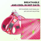 Dog Harness Small Sized Dog - No Pull Reflective Adjustable - Step-in for Small, Medium, Large Dogs & Cats- Easy Control, Comfortable Fit, and Leash Option for Walking and Training Purple Floral M