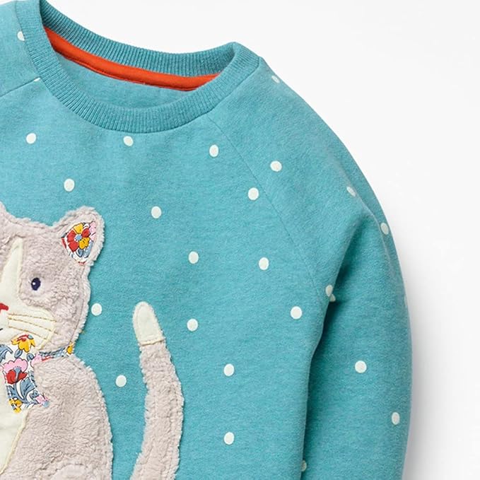 RETSUGO Toddler Baby Girls Sweatshirts Casual Pullover Crewneck Winter Long Sleeve Tops Shirts Clothes 3T-8T