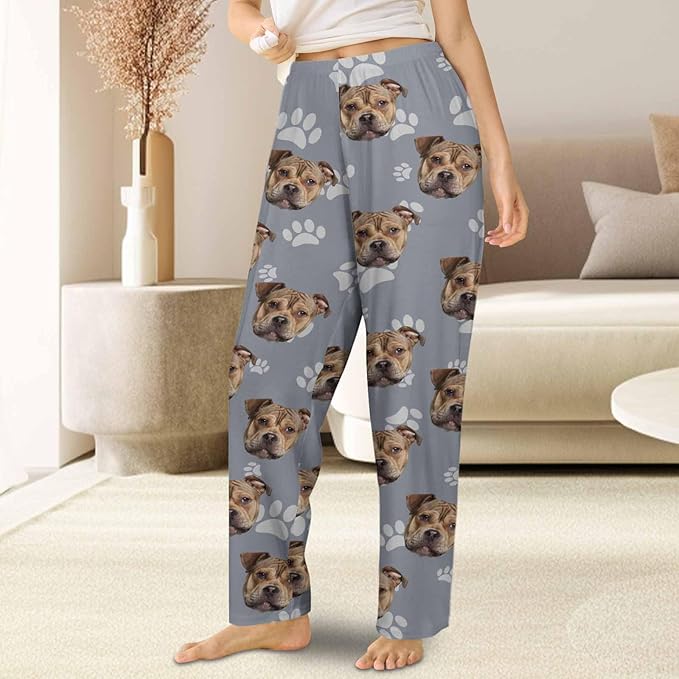 Customized Face Pajama Custom Pajama Pants with Photo for Women Mom