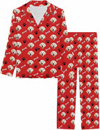 MyPupSocks Custom Face Pajamas for Women Set, Personalized Photo Long Sleepwear XS-XXL