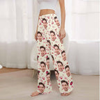 Artsadd Personalized Christmas Pajama Pants Socks for Men Custom Photo Pajama Bottoms for Men S-XXL