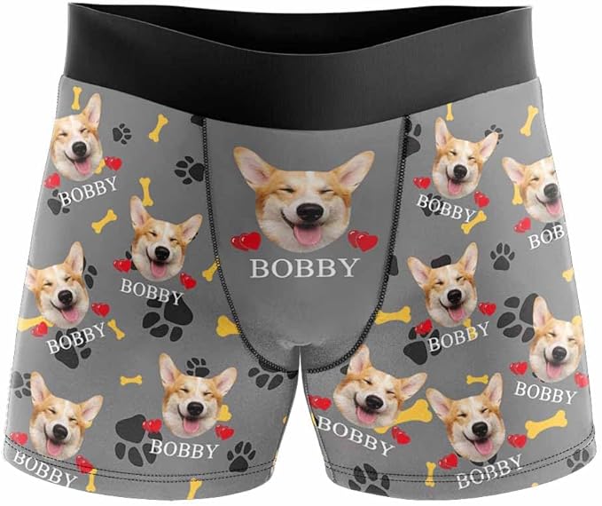 M YESCUSTOM Custom Faces Funny Short Briefs Gift for Husband Underwear