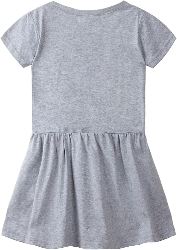 Mud Kingdom Little Girls Dresses Cotton Summer Holiday Cute Cat Dress Short Sleeve