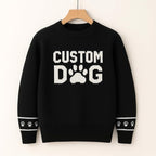 Custom Dog Knit Sweater for Women Personalized Pet Paw Print Pullover Dog Mom Gift Christmas for Pet Lovers