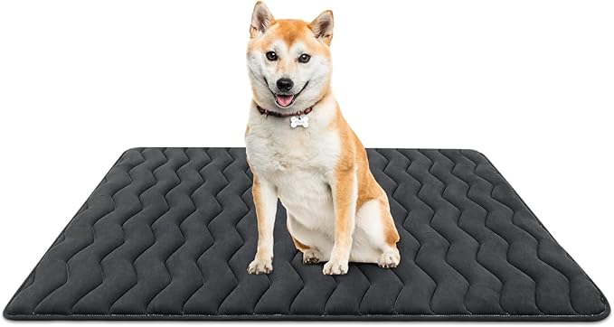 Bubble bear Dog Crate Mat - Upgraded Thick, Ultra Soft, Washable & Anti-Slip Kennel Pad for Small/Medium/Large Dogs, Dark-Hued to Hide Stains (30"x19")